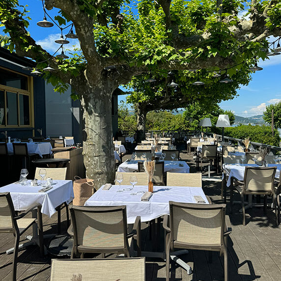 Terrasse Ombragée Restaurant Les Balcons du Bourget