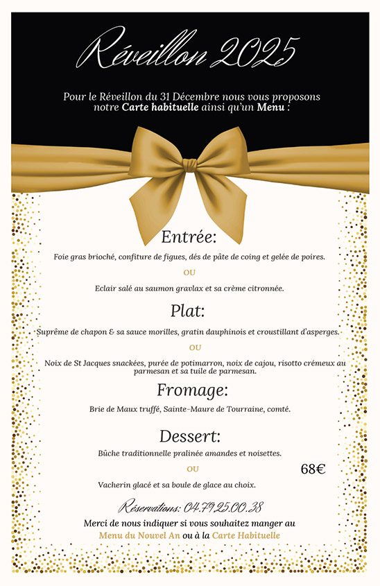 Menu Réveillon 2026